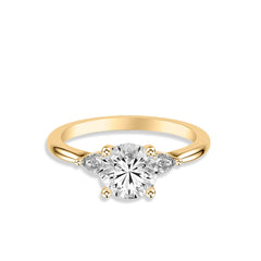 Pear and Round Three Stone Engagement Ring Setting