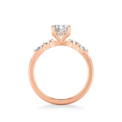 Oval Diamond Side Stone Engagement Ring Setting