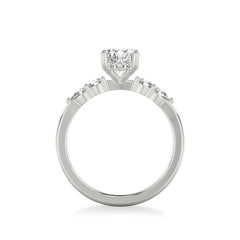 Oval Diamond Side Stone Engagement Ring Setting