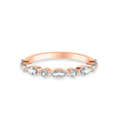 Round and Marquise Alternating Diamond Band
