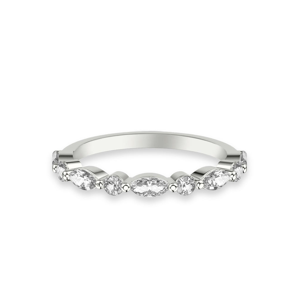 Round and Marquise Alternating Diamond Band