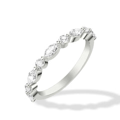 Round and Marquise Alternating Diamond Band