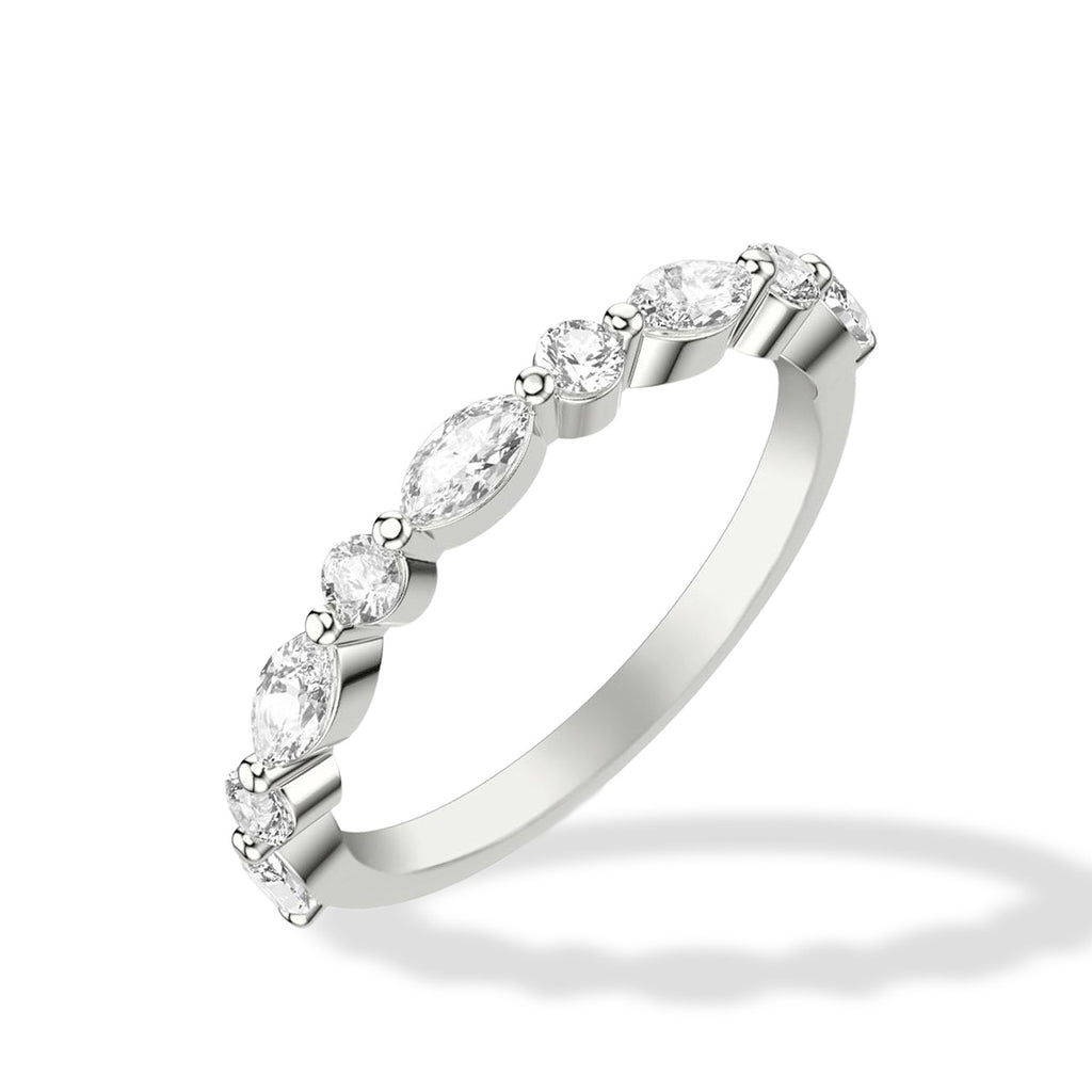 Round and Marquise Alternating Diamond Band