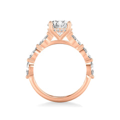 Round Diamond Marquise Side Stone Engagement Ring Setting