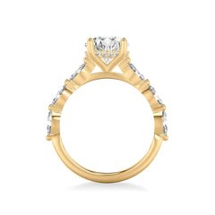 Round Diamond Marquise Side Stone Engagement Ring Setting