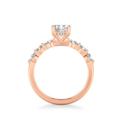 Oval Diamond Multi-Shaped Side Stone Engagement Ring Setting