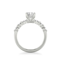 Oval Diamond Multi-Shaped Side Stone Engagement Ring Setting