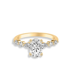 Oval Diamond Multi-Shaped Side Stone Engagement Ring Setting
