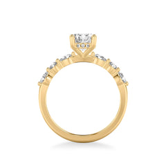 Oval Diamond Multi-Shaped Side Stone Engagement Ring Setting