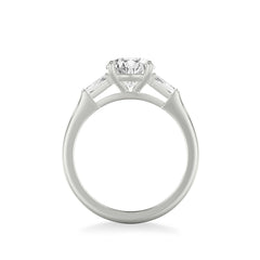 Classic Baguette and Round Three Stone Engagement Ring Setting