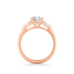 Classic Baguette and Round Three Stone Engagement Ring Setting