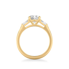 Classic Baguette and Round Three Stone Engagement Ring Setting