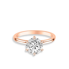 Round Solitaire Six Prong Engagement Ring Setting