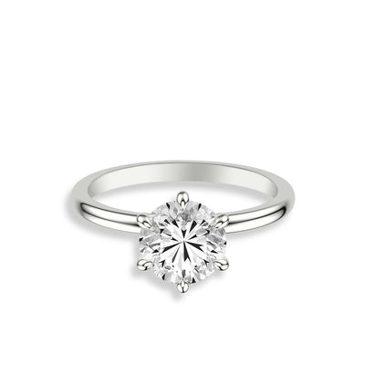 Round Solitaire Six Prong Engagement Ring Setting - Private Label product