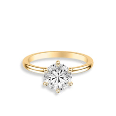 Round Solitaire Six Prong Engagement Ring Setting