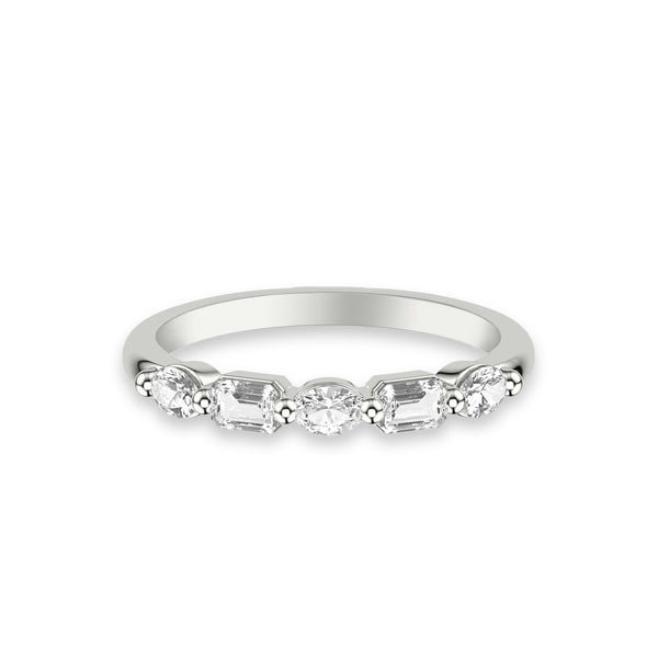 Round and Marquise Alternating Diamond Band