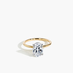 Oval Ultra Thin Hidden Halo Engagement Ring Setting
