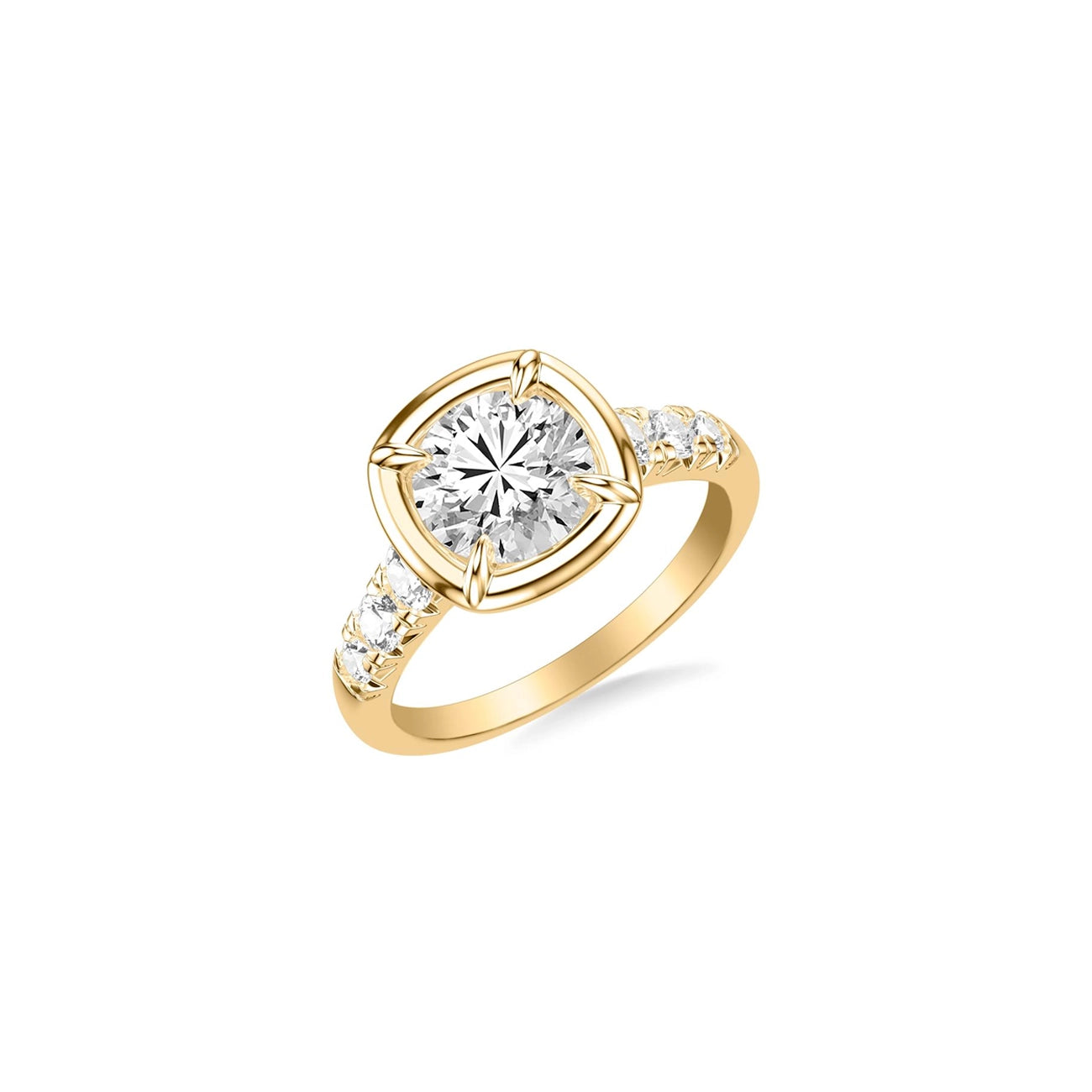 Round Heirloom Pave Engagement Ring Setting