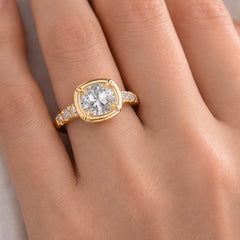 Round Heirloom Pave Engagement Ring Setting