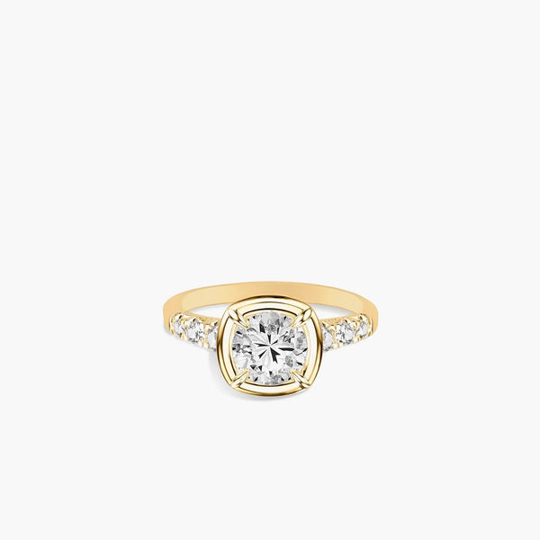 Round Heirloom Pave Engagement Ring Setting