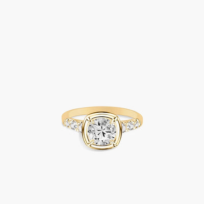 Round Heirloom Pave Engagement Ring Setting - Private Label product