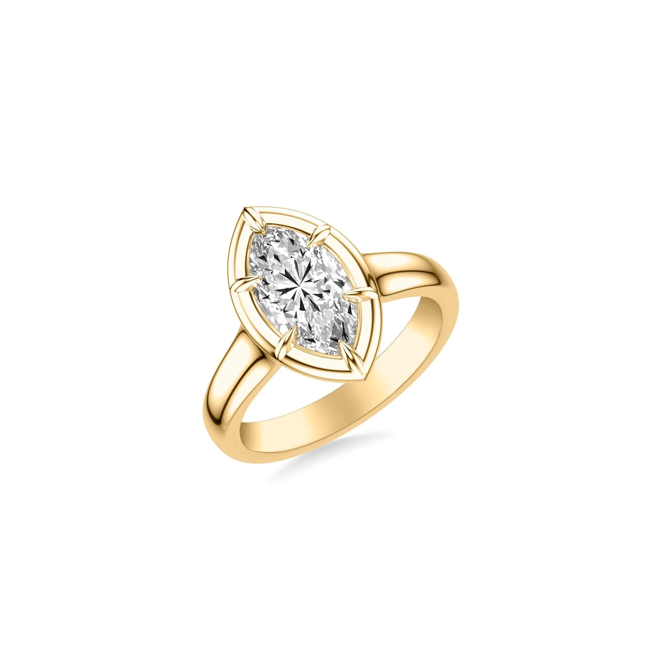 Marquise Prong Bezel Set Heirloom Ring