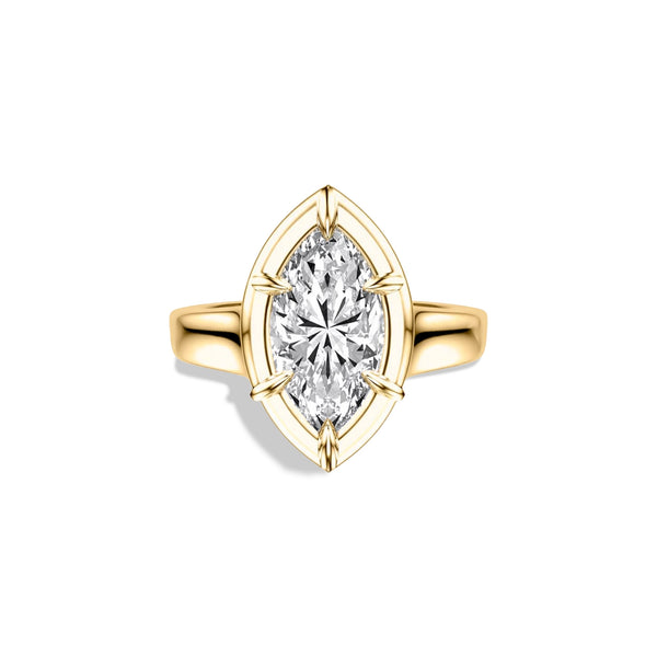 Marquise Prong Bezel Set Heirloom Ring