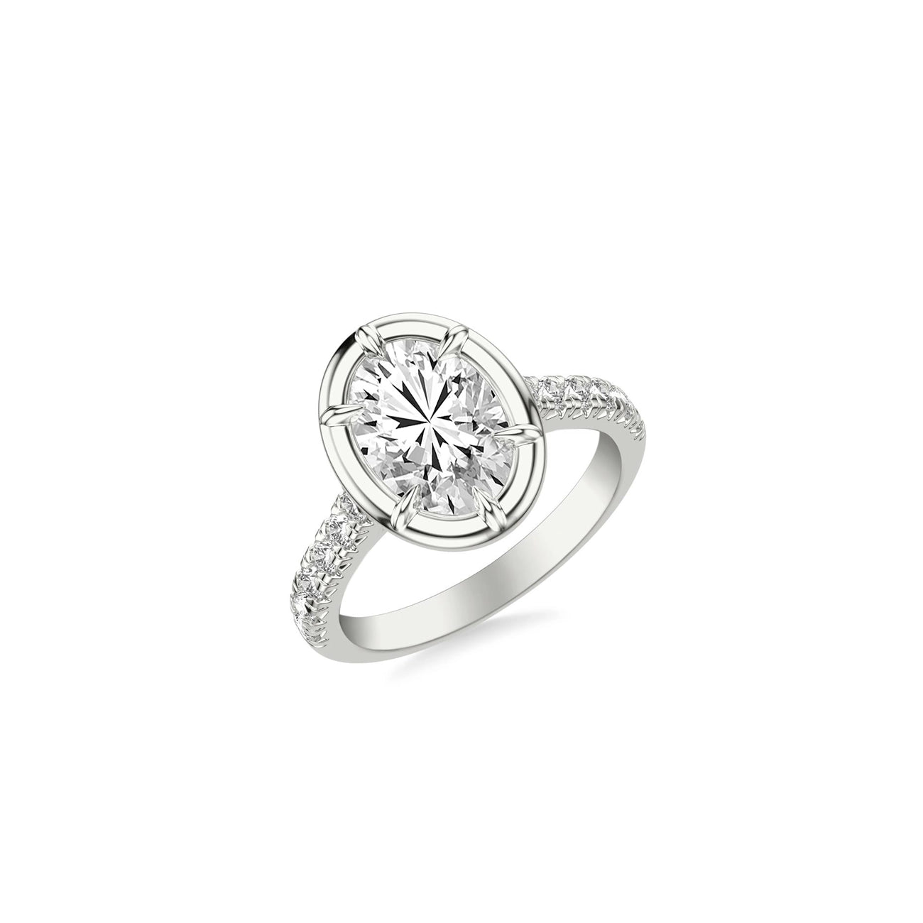 Oval Heirloom Pave Engagement Ring Setting