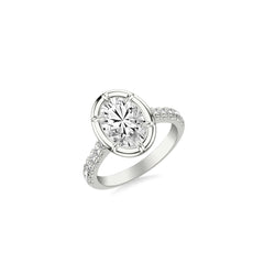 Oval Heirloom Pave Engagement Ring Setting