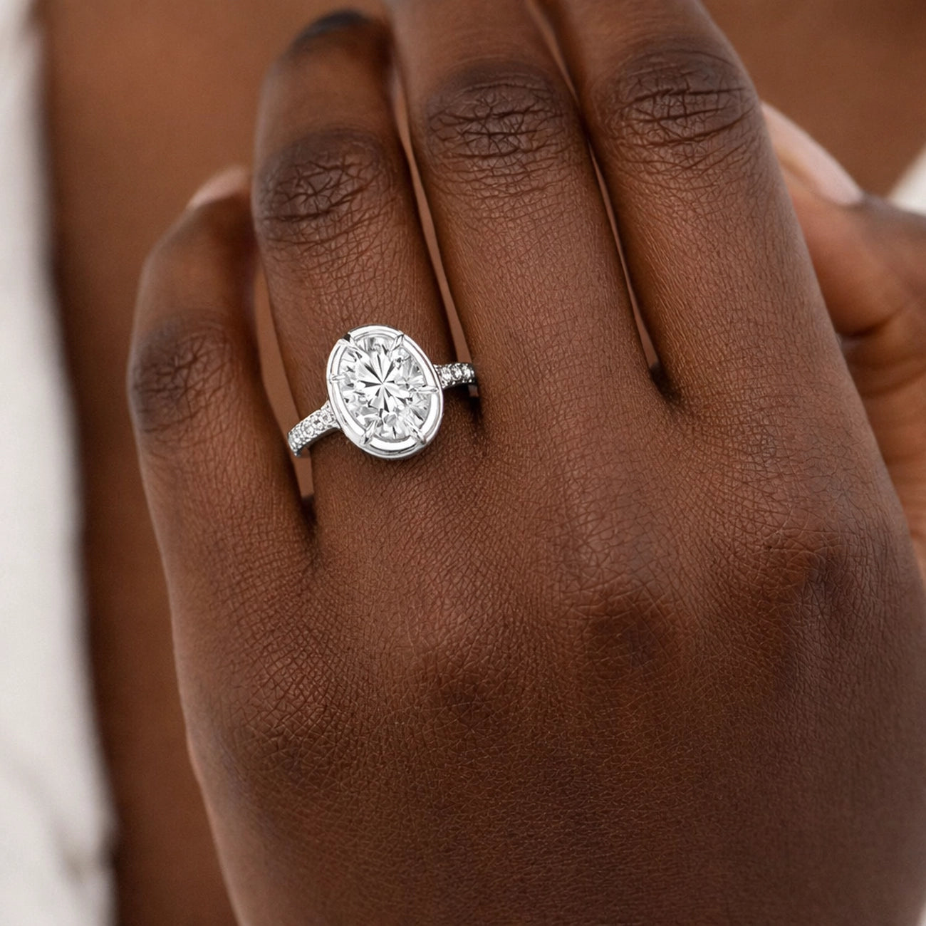 Oval Heirloom Pave Engagement Ring Setting