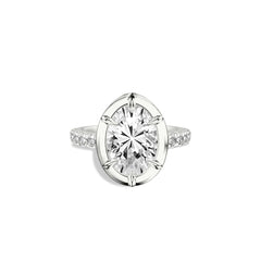 Oval Heirloom Pave Engagement Ring Setting