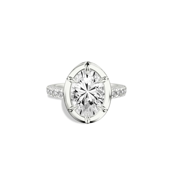 Oval Heirloom Pave Engagement Ring Setting