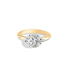 East-West Six Prong Bezel Set Heirloom Ring