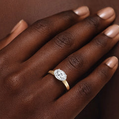East-West Six Prong Bezel Set Heirloom Ring
