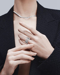 A. Jaffe Marquise and Round Diamond Ring in White Gold