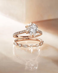 A. Jaffe Marquise and Round Diamond Ring in White Gold