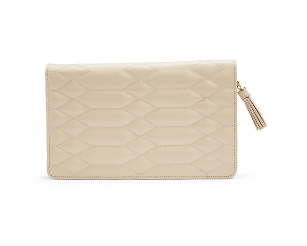 Wolf Caroline Large Jewelry Portfolio in Ivory Leather