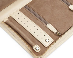 Wolf Caroline Large Jewelry Portfolio in Ivory Leather