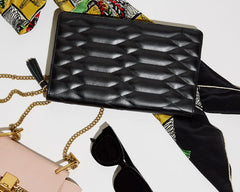 Wolf Caroline Large Jewelry Portfolio in Black Leather