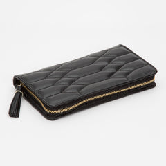 Wolf Caroline Black Leather Quilted Jewelry Portfolio Case