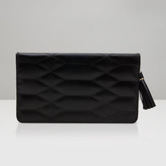 Wolf Caroline Black Leather Quilted Jewelry Portfolio Case