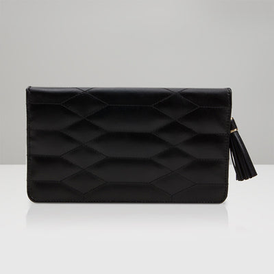 Wolf Caroline Black Leather Quilted Jewelry Portfolio Case - Wolf product