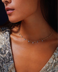 Roberto Coin Diamonds by the Inch Collection DogBone Yellow Gold Diamonds Necklace