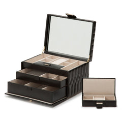 Wolf Caroline Black Medium Jewelry Case