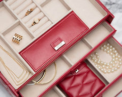 Wolf Caroline Red Medium Jewelry Case