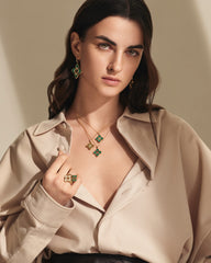 Roberto Coin Petite Venetian Princess Malachite Flower Ring