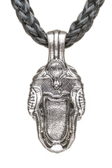 William Henry Cristobal Skull Necklace on Black Bronze Necklace