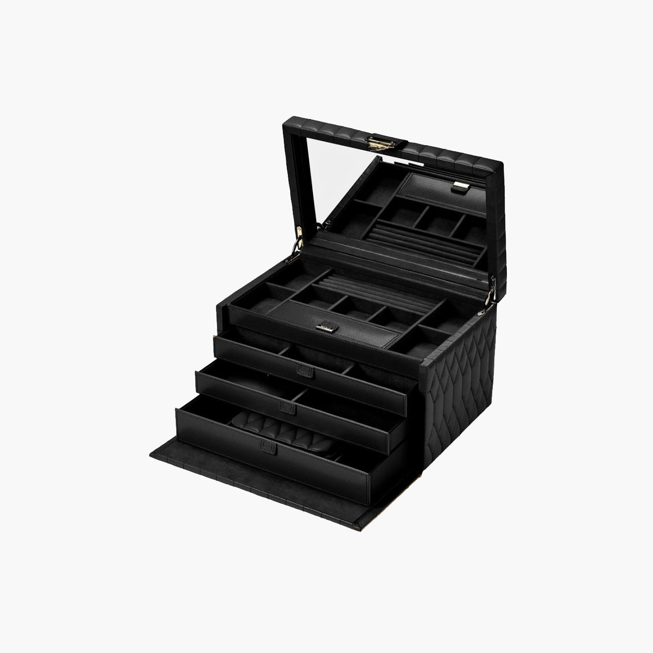WOLF Lauren Large Black Jewelry Box