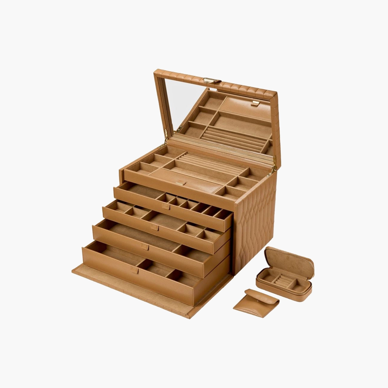 WOLF Lauren Extra Large Jewelry Box in Caramel