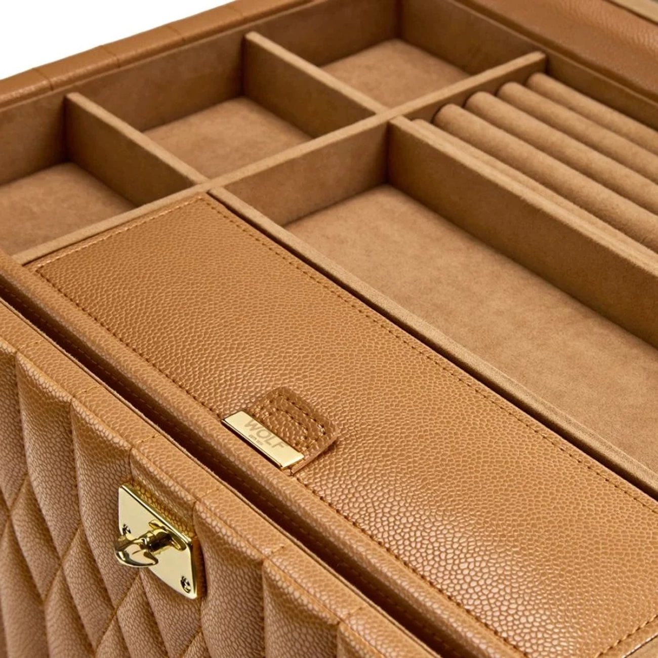 WOLF Lauren Extra Large Jewelry Box in Caramel